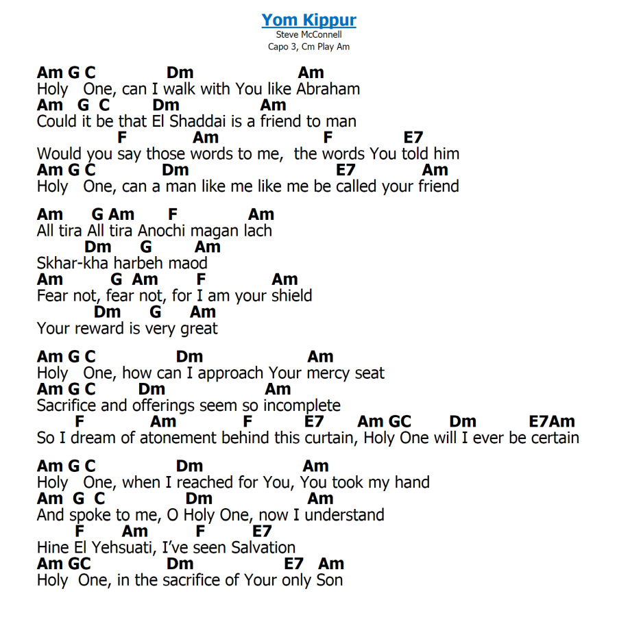 Sim Shalom chords and lyrics on Messianic Chords